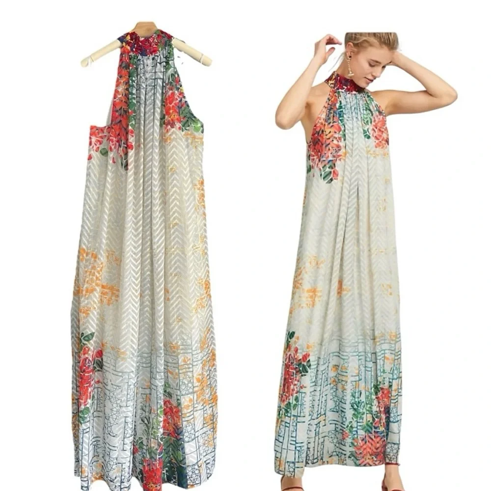 Bhanuni By JYOTI The Marilla Maxi Dress Boho Antropologie Embroidery Size XL - Picture 2 of 14